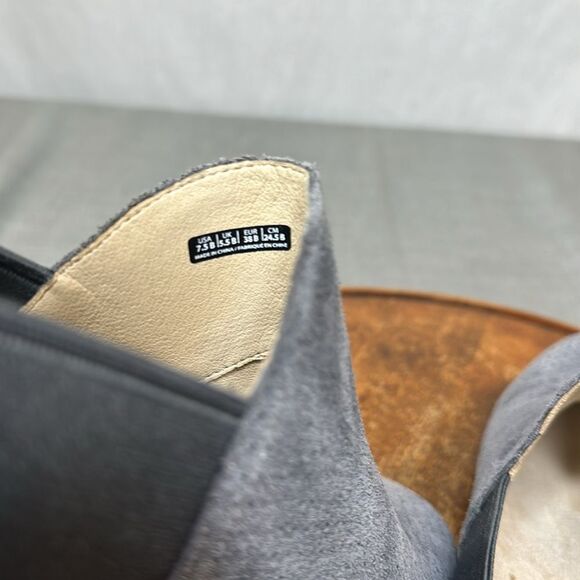 Spenco Shoes Wm 7.5 Gray Black Comfort Slip On Bootie Suede Textile Southwest - Picture 6 of 11